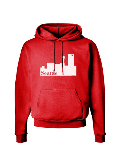 Seattle Skyline with Space Needle Dark Hoodie Sweatshirt by TooLoud-Hoodie-TooLoud-Red-Small-Davson Sales