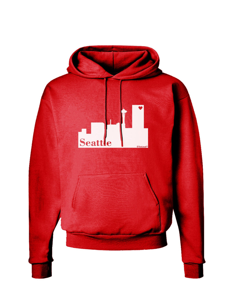 Seattle Skyline with Space Needle Dark Hoodie Sweatshirt by TooLoud-Hoodie-TooLoud-Black-Small-Davson Sales