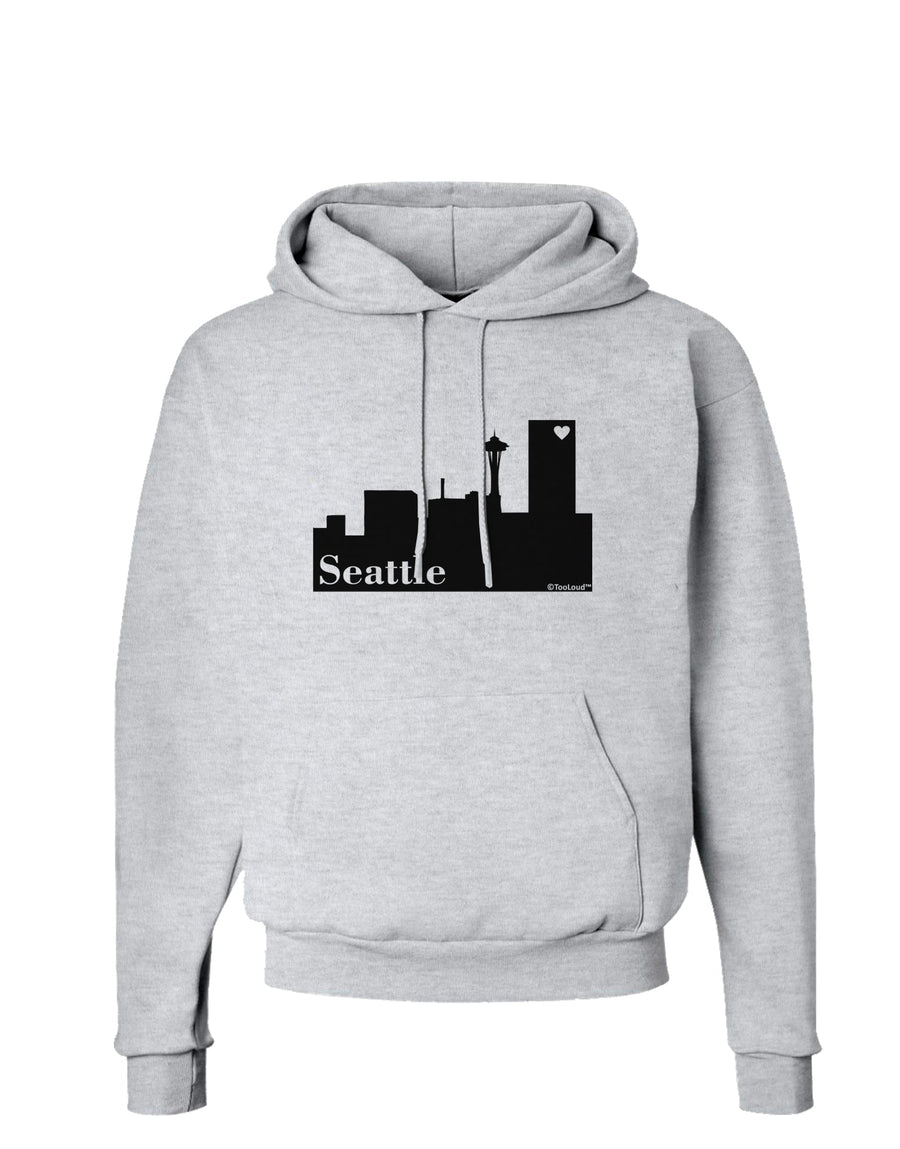 Seattle Skyline with Space Needle Hoodie Sweatshirt by TooLoud-Hoodie-TooLoud-White-Small-Davson Sales