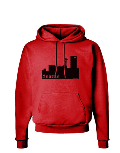 Seattle Skyline with Space Needle Hoodie Sweatshirt by TooLoud-Hoodie-TooLoud-Red-Small-Davson Sales