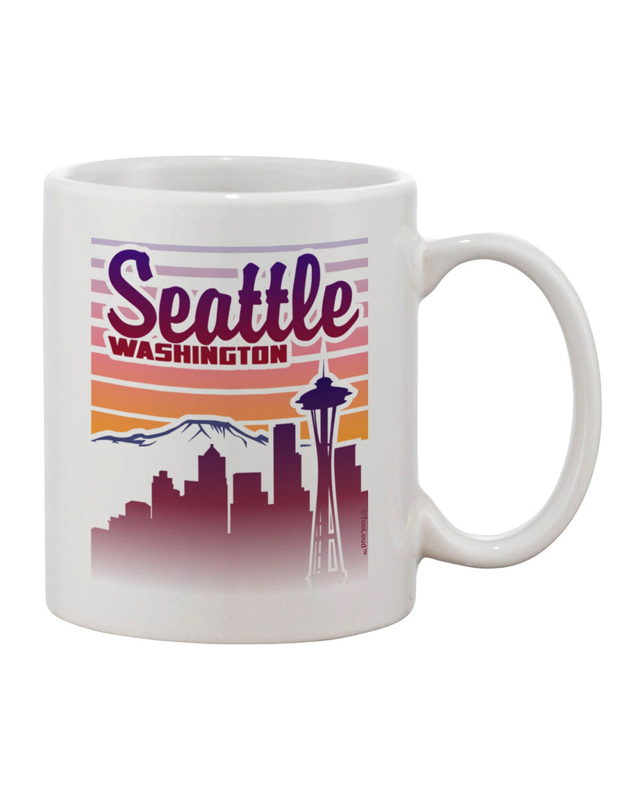 Seattle Sunset 11 oz Coffee Mug - Expertly Crafted Drinkware-11 OZ Coffee Mug-TooLoud-White-Davson Sales