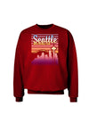 Seattle Washington Sunset Adult Dark Sweatshirt-Sweatshirts-TooLoud-Deep-Red-Small-Davson Sales