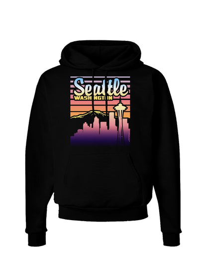 Seattle Washington Sunset Dark Hoodie Sweatshirt-Hoodie-TooLoud-Black-Small-Davson Sales