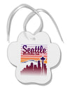 Seattle Washington Sunset Paw Print Shaped Ornament-Ornament-TooLoud-White-Davson Sales