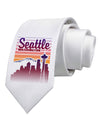 Seattle Washington Sunset Printed White Necktie