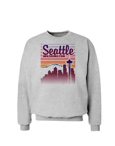 Seattle Washington Sunset Sweatshirt-Sweatshirts-TooLoud-AshGray-Small-Davson Sales