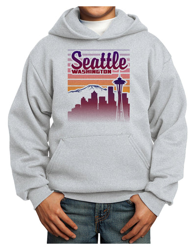 Seattle Washington Sunset Youth Hoodie Pullover Sweatshirt-Youth Hoodie-TooLoud-Ash-XS-Davson Sales