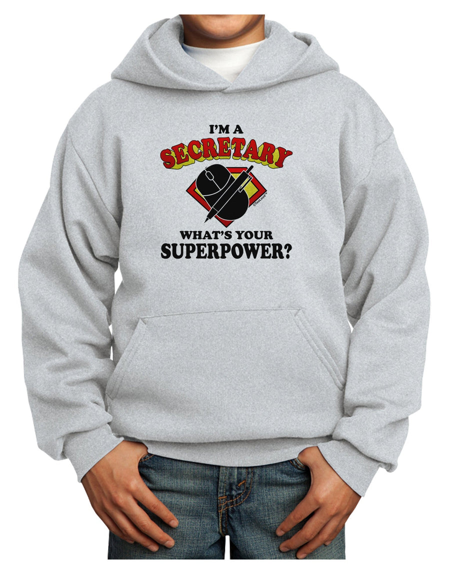 Secretary - Superpower Youth Hoodie Pullover Sweatshirt-Youth Hoodie-TooLoud-White-XS-Davson Sales