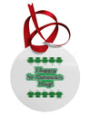 Seeing Double St. Patrick's Day Circular Metal Ornament-Ornament-TooLoud-White-Davson Sales