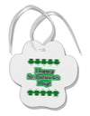 Seeing Double St. Patrick's Day Paw Print Shaped Ornament-Ornament-TooLoud-White-Davson Sales