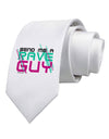 Send Me A Rave Guy Printed White Necktie