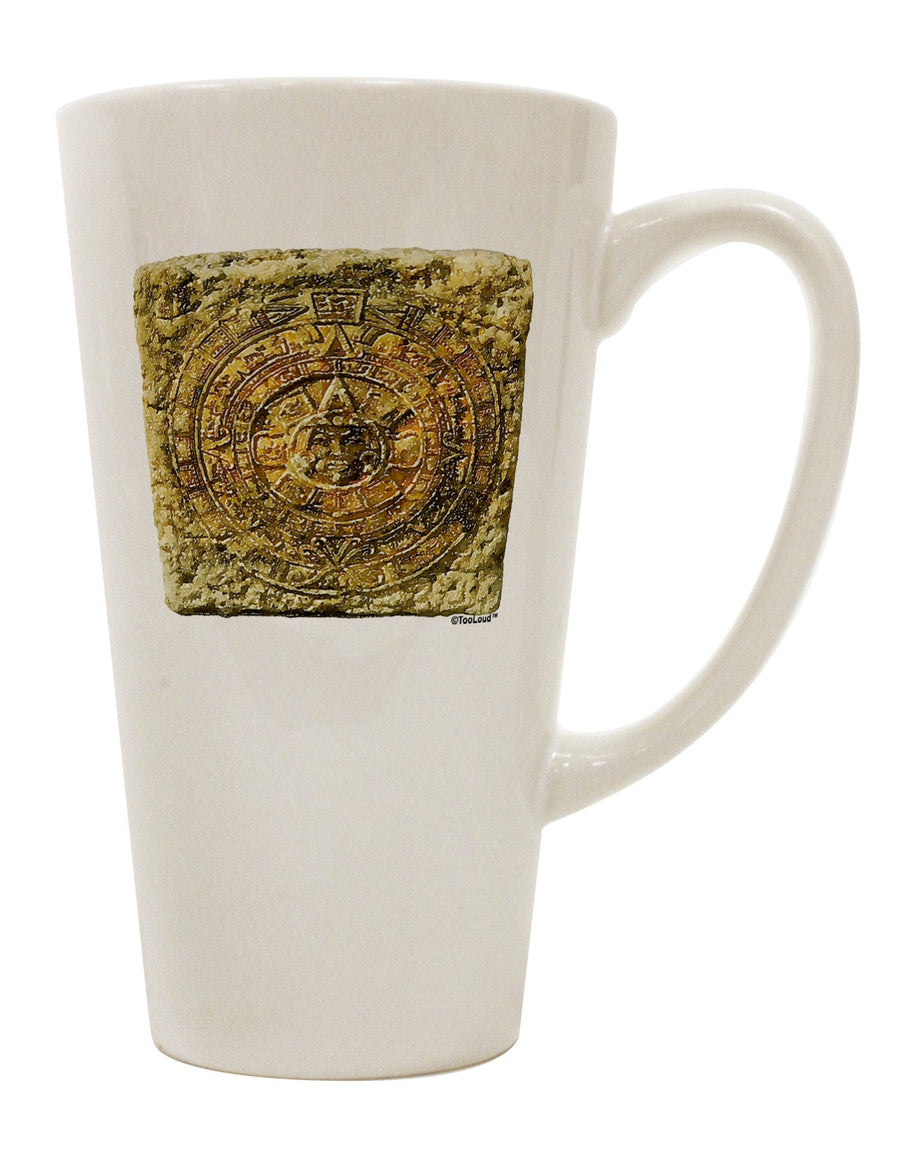 Sepia Stone Carving Conical Latte Coffee Mug - Expertly Crafted Drinkware TooLoud-Conical Latte Mug-TooLoud-White-Davson Sales