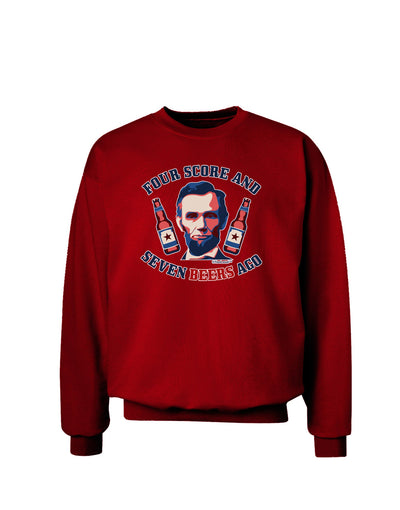 Seven Beers Ago - Lincoln Adult Dark Sweatshirt-Sweatshirt-TooLoud-Deep-Red-Small-Davson Sales