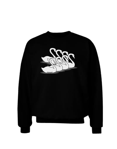 Seven Swans A Swimming Adult Dark Sweatshirt-Sweatshirts-TooLoud-Black-Small-Davson Sales