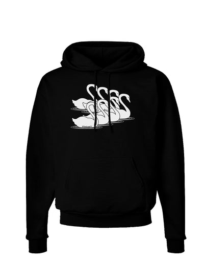 Seven Swans A Swimming Dark Hoodie Sweatshirt-Hoodie-TooLoud-Black-Small-Davson Sales