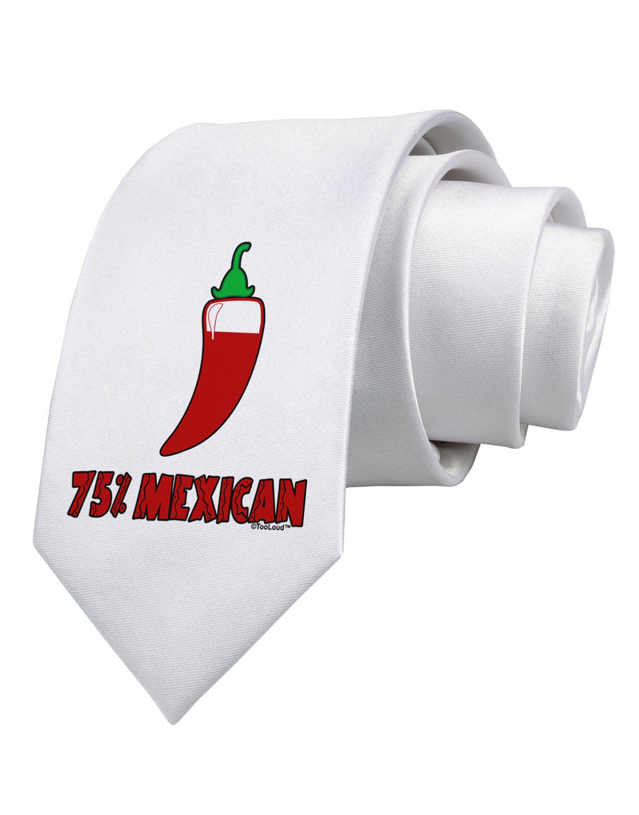 Seventy-Five Percent Mexican Printed White Necktie