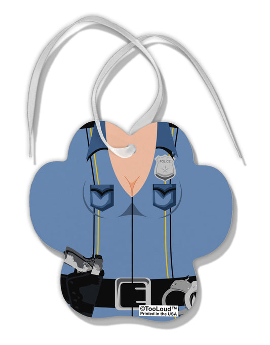 Sexy Cop AOP Paw Print Shaped Ornament All Over Print-Ornament-TooLoud-White-Davson Sales