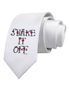 Shake It Off Text Cute with Hearts Printed White Necktie by TooLoud