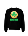 Shamrock Button - Irish Adult Dark Sweatshirt by TooLoud-Sweatshirts-TooLoud-Black-Small-Davson Sales