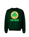 Shamrock Button - Irish Adult Dark Sweatshirt by TooLoud-Sweatshirts-TooLoud-Deep-Forest-Green-Small-Davson Sales