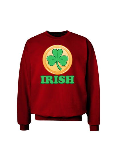 Shamrock Button - Irish Adult Dark Sweatshirt by TooLoud-Sweatshirts-TooLoud-Deep-Red-Small-Davson Sales