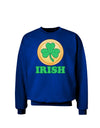 Shamrock Button - Irish Adult Dark Sweatshirt by TooLoud-Sweatshirts-TooLoud-Deep-Royal-Blue-Small-Davson Sales