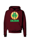 Shamrock Button - Irish Dark Hoodie Sweatshirt by TooLoud-Hoodie-TooLoud-Maroon-Small-Davson Sales