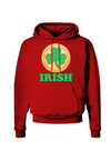 Shamrock Button - Irish Dark Hoodie Sweatshirt by TooLoud-Hoodie-TooLoud-Red-Small-Davson Sales