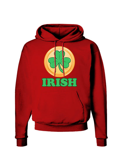Shamrock Button - Irish Dark Hoodie Sweatshirt by TooLoud-Hoodie-TooLoud-Red-Small-Davson Sales