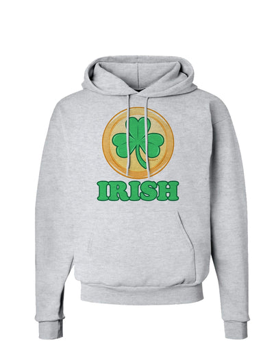 Shamrock Button - Irish Hoodie Sweatshirt by TooLoud-Hoodie-TooLoud-AshGray-Small-Davson Sales