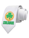 Shamrock Button - Irish Printed White Necktie by TooLoud