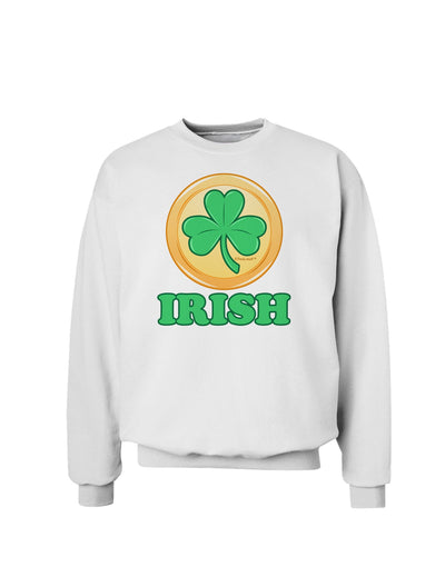 Shamrock Button - Irish Sweatshirt by TooLoud-Sweatshirts-TooLoud-White-Small-Davson Sales