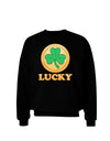 Shamrock Button - Lucky Adult Dark Sweatshirt by TooLoud-Sweatshirts-TooLoud-Black-Small-Davson Sales