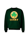 Shamrock Button - Lucky Adult Dark Sweatshirt by TooLoud-Sweatshirts-TooLoud-Deep-Forest-Green-Small-Davson Sales