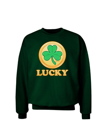 Shamrock Button - Lucky Adult Dark Sweatshirt by TooLoud-Sweatshirts-TooLoud-Deep-Forest-Green-Small-Davson Sales