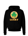 Shamrock Button - Lucky Dark Hoodie Sweatshirt by TooLoud-Hoodie-TooLoud-Black-Small-Davson Sales