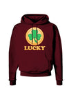 Shamrock Button - Lucky Dark Hoodie Sweatshirt by TooLoud-Hoodie-TooLoud-Maroon-Small-Davson Sales