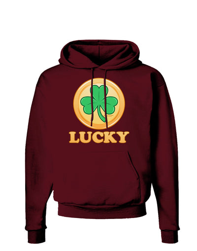 Shamrock Button - Lucky Dark Hoodie Sweatshirt by TooLoud-Hoodie-TooLoud-Maroon-Small-Davson Sales