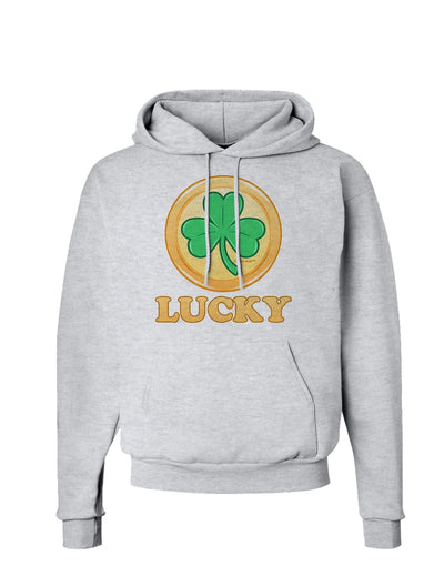 Shamrock Button - Lucky Hoodie Sweatshirt by TooLoud-Hoodie-TooLoud-AshGray-Small-Davson Sales