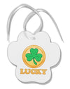 Shamrock Button - Lucky Paw Print Shaped Ornament by TooLoud-Ornament-TooLoud-White-Davson Sales