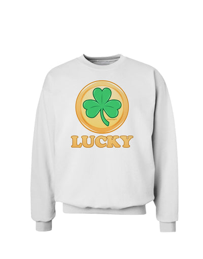 Shamrock Button - Lucky Sweatshirt by TooLoud-Sweatshirts-TooLoud-White-Small-Davson Sales