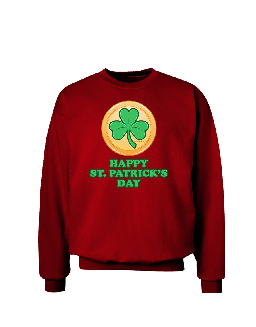 Shamrock Button - St Patrick's Day Adult Dark Sweatshirt by TooLoud-Sweatshirts-TooLoud-Black-Small-Davson Sales