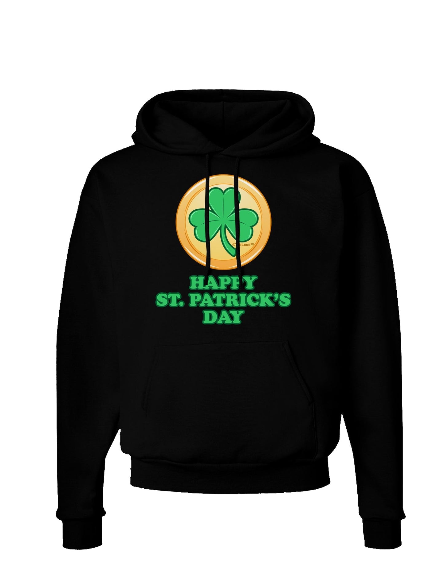 Shamrock Button - St Patrick's Day Dark Hoodie Sweatshirt by TooLoud-Hoodie-TooLoud-Black-Small-Davson Sales