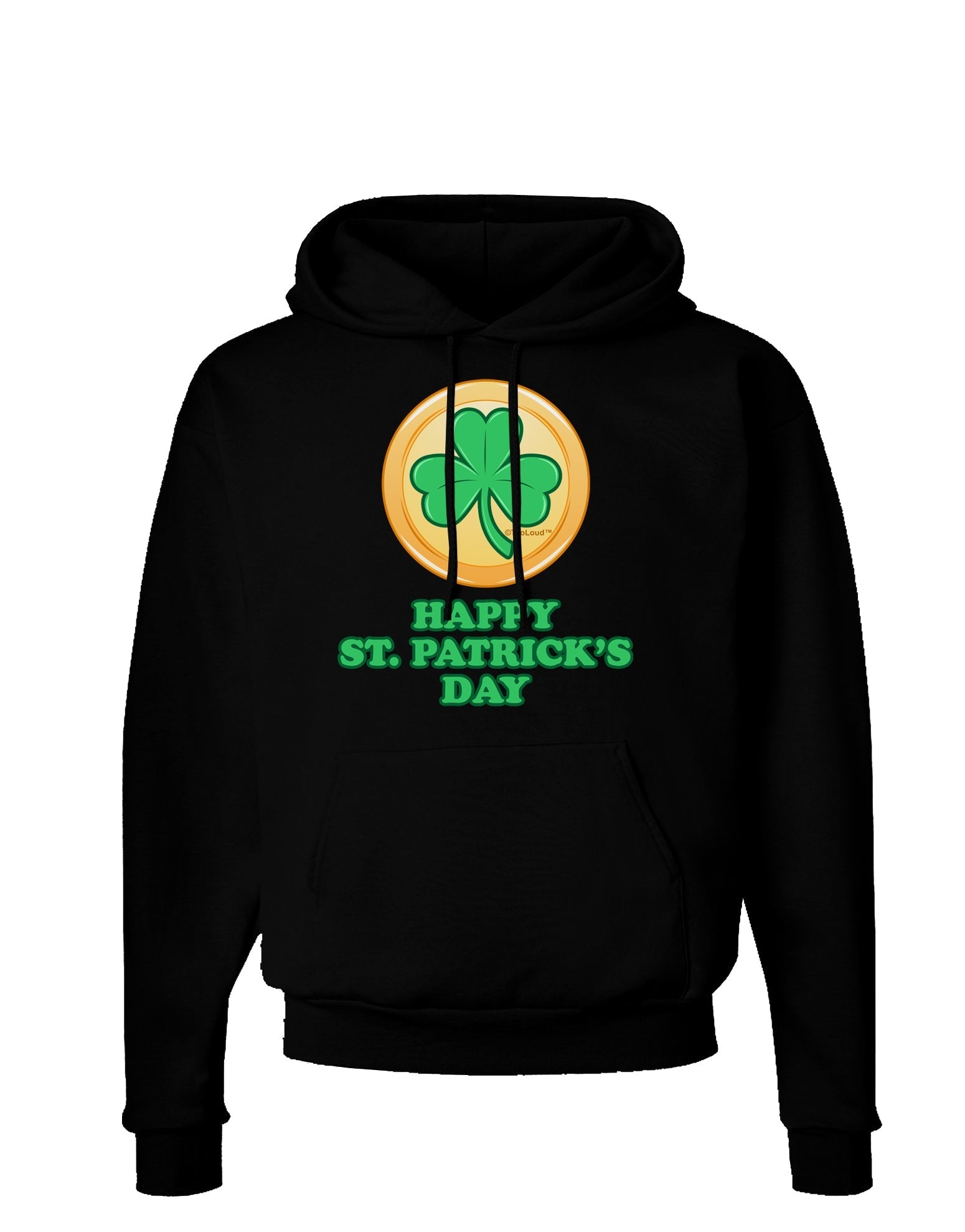 Shamrock Button - St Patrick's Day Dark Hoodie Sweatshirt by TooLoud-Hoodie-TooLoud-Black-Small-Davson Sales