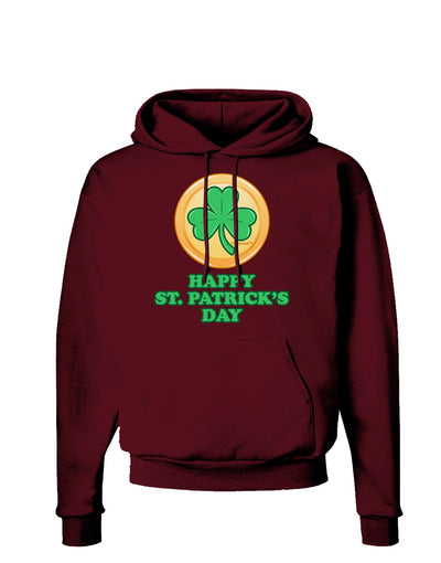 Shamrock Button - St Patrick's Day Dark Hoodie Sweatshirt by TooLoud-Hoodie-TooLoud-Maroon-Small-Davson Sales