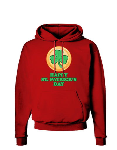 Shamrock Button - St Patrick's Day Dark Hoodie Sweatshirt by TooLoud-Hoodie-TooLoud-Red-Small-Davson Sales