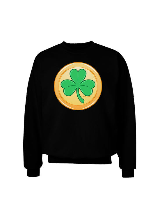 Shamrock Button Vector Design Adult Dark Sweatshirt by TooLoud-Sweatshirts-TooLoud-Black-Small-Davson Sales