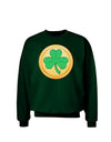 Shamrock Button Vector Design Adult Dark Sweatshirt by TooLoud-Sweatshirts-TooLoud-Deep-Forest-Green-Small-Davson Sales