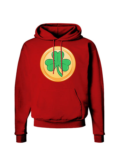 Shamrock Button Vector Design Dark Hoodie Sweatshirt by TooLoud-Hoodie-TooLoud-Red-Small-Davson Sales