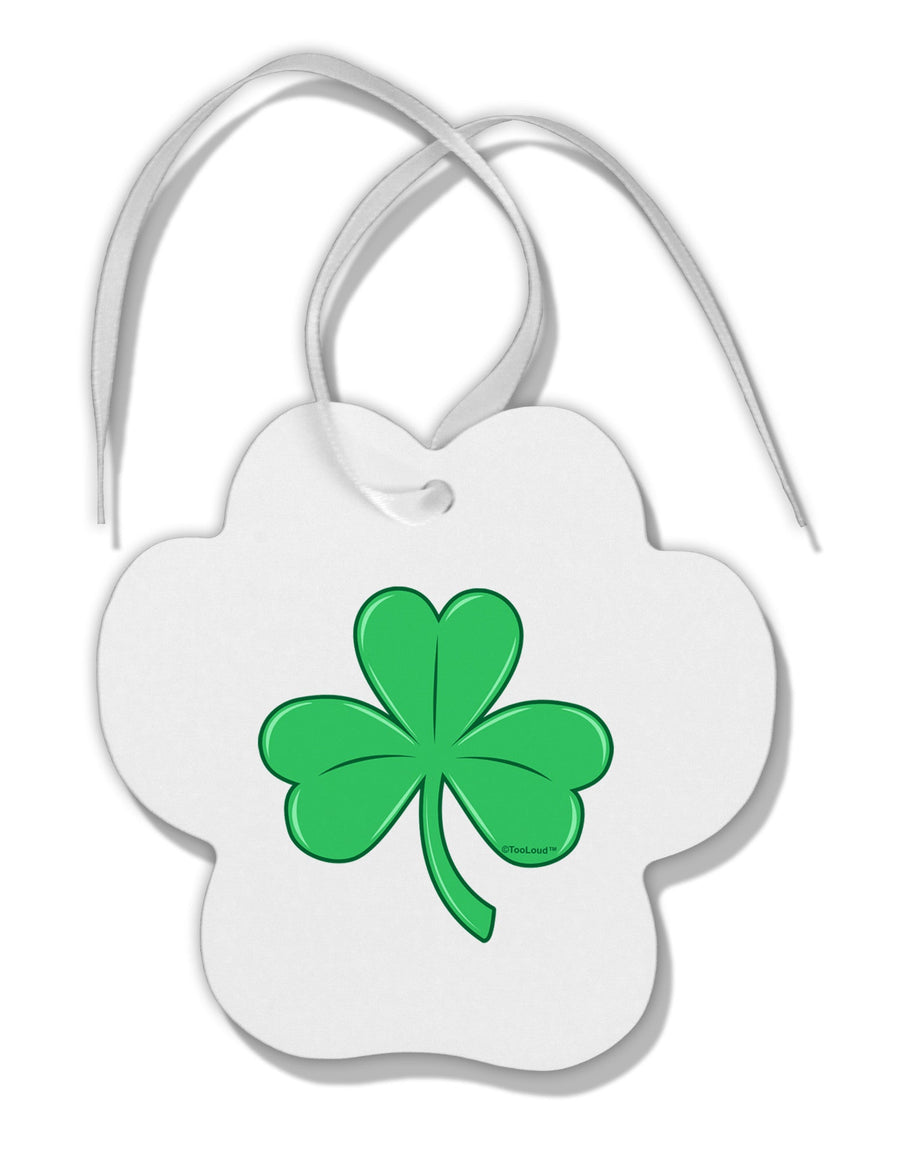 Shamrock Vector Design Paw Print Shaped Ornament by TooLoud-Ornament-TooLoud-White-Davson Sales